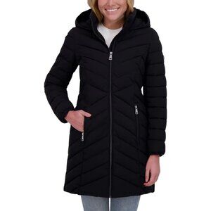Women's Stretch Walker Coat, DKNY , Black